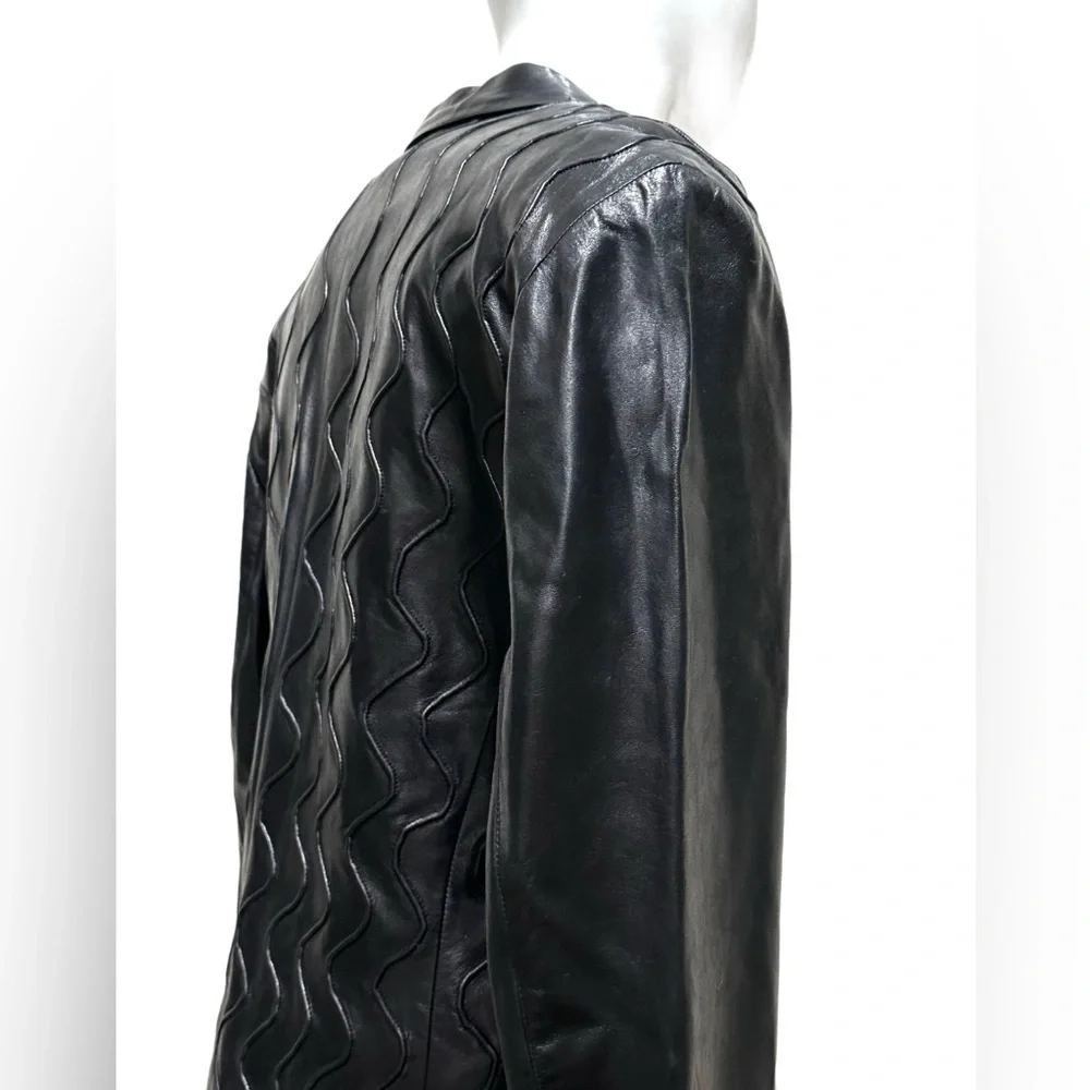 CLAUD MONTANA POUR IDEAL CUIR Paris France 1971designer fine leather Wave Blazer
